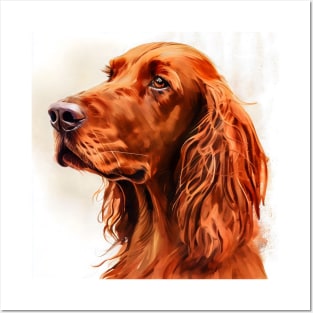 Irish Setter Portrait in Watercolor Posters and Art